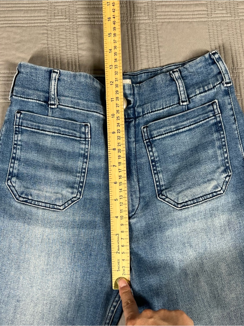 Anthropologie Maeve The Colette Cropped Wide-Leg Jeans Blue Denim Size 27 - Picture 9 of 13